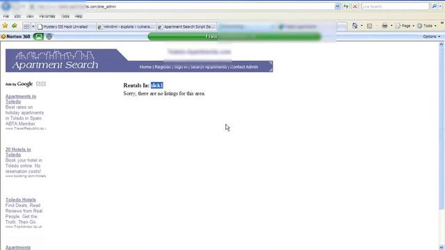 Apartment Search Script SQLInjection Vulnerability смотреть онлайн