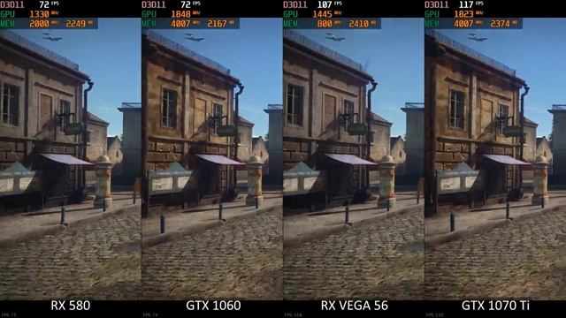 Radeon RX 580, GeForce GTX 1060, Radeon RX Vega 56, GeForce GTX 1070 Ti в War Thunder (2560x1440) смотреть онлайн