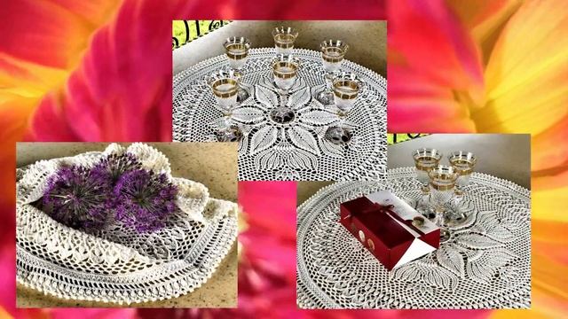 Салфетка рельефная. Схема. Работа Надежды Борисовой. Автор ролика Александр Борисов. смотреть онлайн