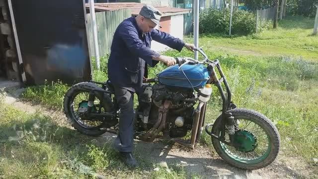 ПЕРВЫЙ ВЫЕЗД. Мотоцикл с двигателем от Ваз 2109. Часть 11. смотреть онлайн