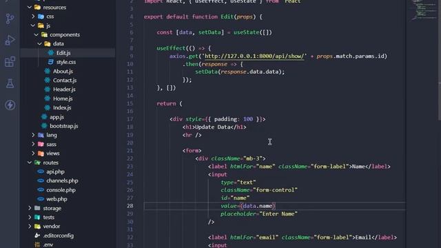 Update data | CRUD | React js in Laravel 8 смотреть онлайн