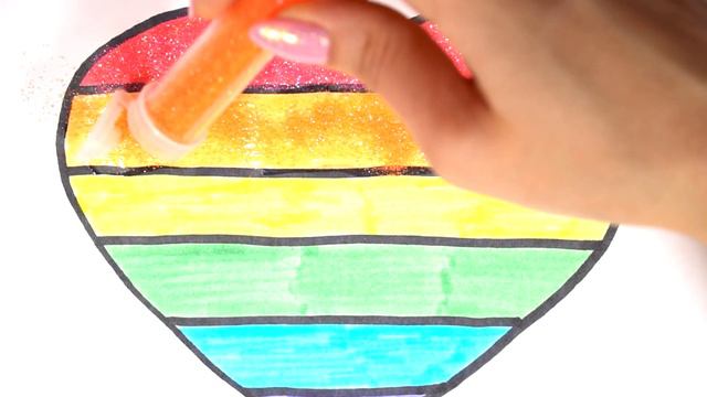 💖 Сердце рисуем и раскрашиваем блёстками | Познавайка ТВ 💖 смотреть онлайн