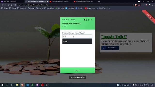 Deepak Verma Intern at Spark Foundation | HTML CSS BootStrap |Razor payment API. смотреть онлайн