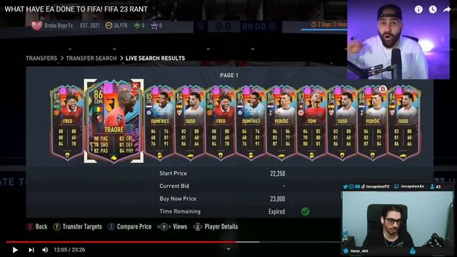 WHAT HAVE EA DONE TO FIFA! FIFA 23 RANT by: AA9SKILLZ - INCEPTIONFC REACTS смотреть онлайн