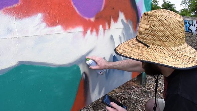 Learning to use Spray Paint for the First Time | Mural Painting смотреть онлайн