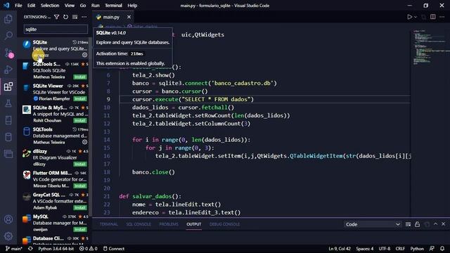 Como visualizar os dados do SQLite no VS Code смотреть онлайн