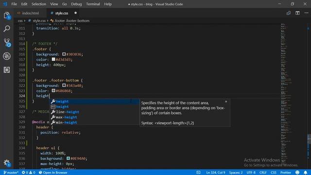 Design a Footer that sticks to the bottom of the page | Designing a Blog with HTML and CSS #6 смотреть онлайн