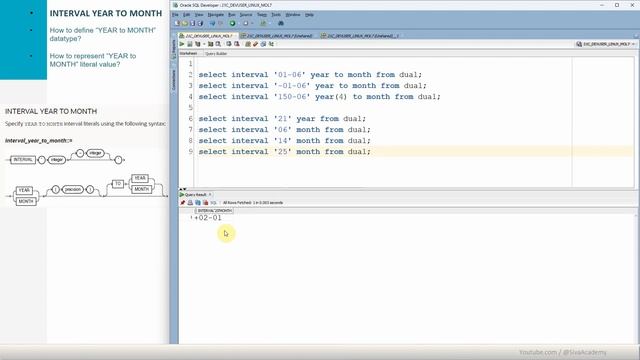 Oracle ALL About Dates PART 5 INTERVAL YEAR TO MONTH Data Type смотреть онлайн