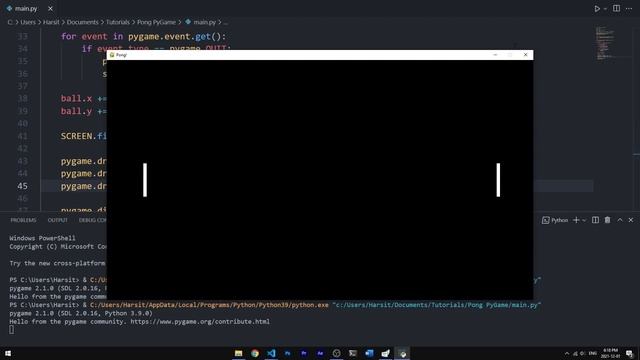 HOW TO MAKE PONG IN PYTHON AND PYGAME! (15 Min) смотреть онлайн