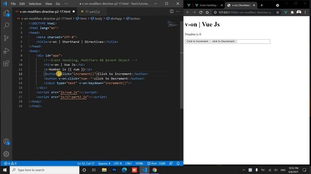 v-on Directive Part #2 | VUE JS 2 [Arabic] #vue_js_2 смотреть онлайн