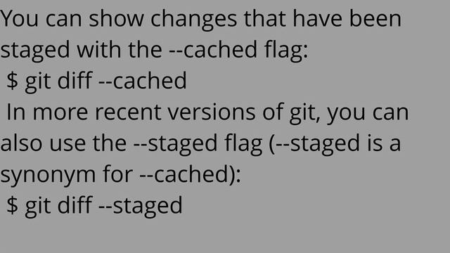 Show git diff on file in staging area [duplicate] смотреть онлайн