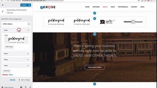Erose Free One Page WordPress Theme смотреть онлайн