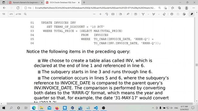 Update, Delete bằng Correlated Subquery, OCA Oracle Database SQL Exam Guide Exam 1Z0-071 смотреть онлайн