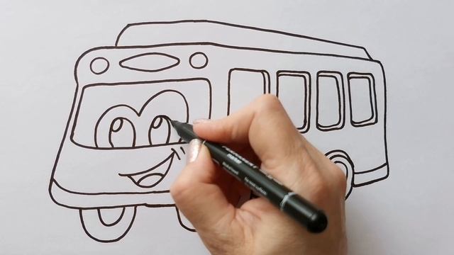 Как нарисовать АВТОБУС / раскраска для детей / Нарисуй Ка смотреть онлайн