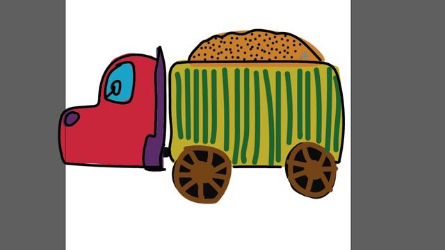 Рисование грузовика детям часть 59 смотреть онлайн