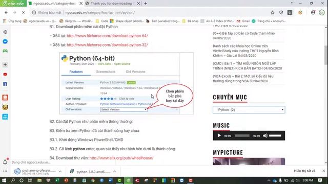 Hướng dẫn Cài đặt Python và IDE Pycharm, Sublime Text trên Windows 10 смотреть онлайн