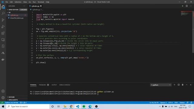 Cylinder In Python смотреть онлайн