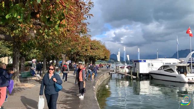 LUCERNE, Switzerland Walking Tour: Walking On The Most Famous Wooden Bridge