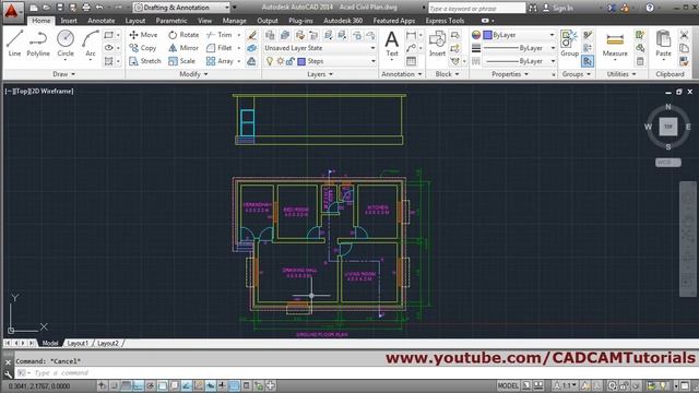 AutoCAD House Elevation Tutorial смотреть онлайн