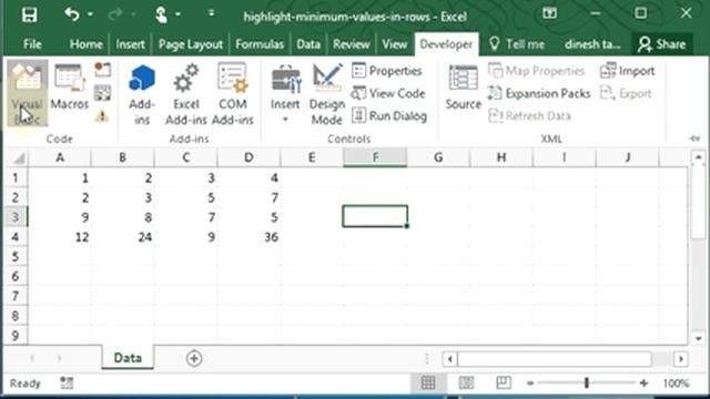 Highlight Minimum values in rows in Excel Worksheet with VBA смотреть онлайн