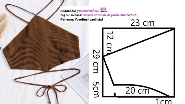 Patronaje de crop top en talla L/XL con reducción para trabajar en tela rib смотреть онлайн