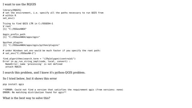 GIS: ERROR: Could not find a version that satisfies the requirement qgis смотреть онлайн