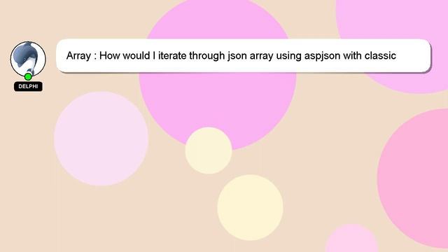 Array : How would I iterate through json array using aspjson with classic asp? смотреть онлайн