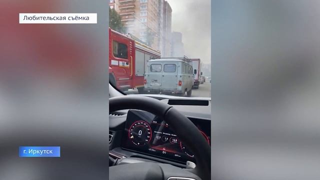 Трамвай загорелся сегодня утром в Иркутске смотреть онлайн