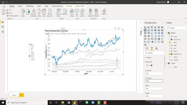 Dynamically Highlight Line Chart Series in Power BI смотреть онлайн