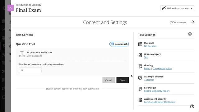 Use Question Pools in Assessments in the Ultra Course View смотреть онлайн