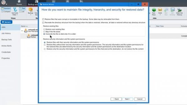 How to Restore Files and Folders in Veritas Backup Exec 16
