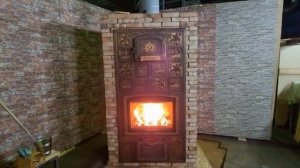 банная печь КАМИН с дровами газом и электричеством