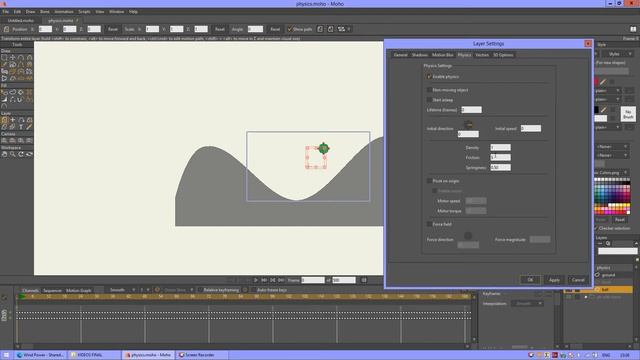 MOHO 7.05.3-1 LAYER SETTINGS - GROUP - PHYSICS (Anime Studio/MOHO_PRO) видеоурок Tutorial физика
