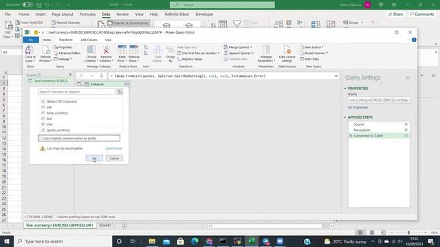 Power Query Tutorial: Import Real-Time Foreign Exchange Rates in Excel смотреть онлайн