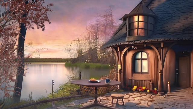 ? Lake House in the Fall Ambience | Water & Nature Sounds for Relaxation, Sleep, & Study смотреть онлайн