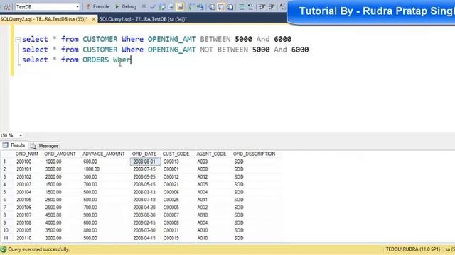 Class - 16 Select Query in SQL Part 7 BETWEEN Operator in Hindi Language смотреть онлайн