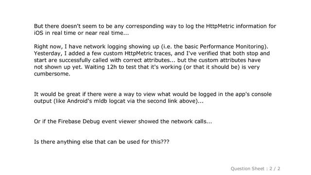 iOS : Log or debug Firebase HttpMetric trace calls for iOS (without waiting 12h) смотреть онлайн