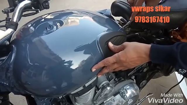 Royal Enfield vinyl wrapping butterfly blue| Bullet modification смотреть онлайн