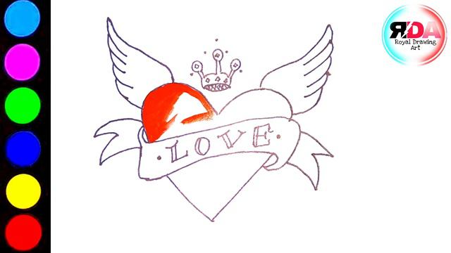 Heart || How to Draw Love Heart ❤ Step by Step|| Royal Drawing Art смотреть онлайн