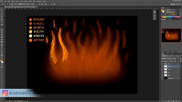 How to Draw fire in photoshop (step by step, flame by flame) смотреть онлайн
