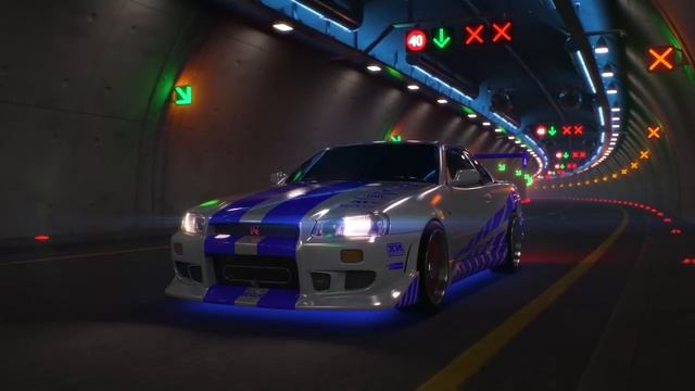 Nissan Skyline GT-R R34 - Ambient Tunnel Drive - 4K Ultra HD 60fps смотреть онлайн