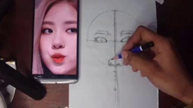 easiest step to draw a face || blackpink rose drawing смотреть онлайн
