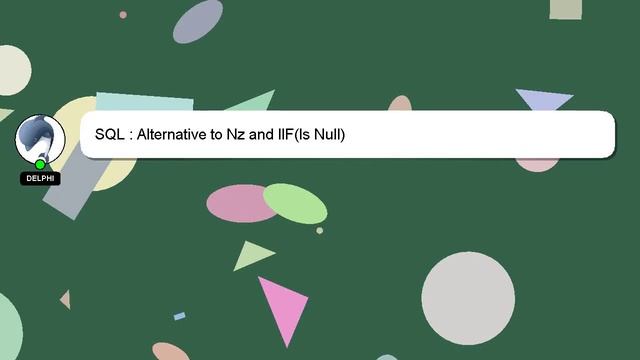 SQL : Alternative to Nz and IIF(Is Null) смотреть онлайн