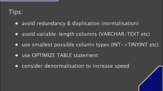 Mysql - Optimizations смотреть онлайн