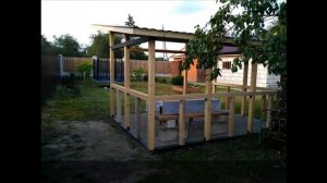 Беседка  своими руками из деревянного бруса 4х3 метра