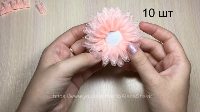 Цветы из органзы по шаблону смотреть онлайн
