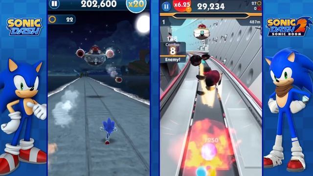 Sonic Dash vs Sonic Dash 2 Sonic Boom: Sonic Comparison [60fps] смотреть онлайн