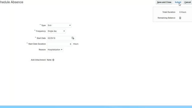 Oracle HCM Cloud Creation Absence of self-service R13 смотреть онлайн