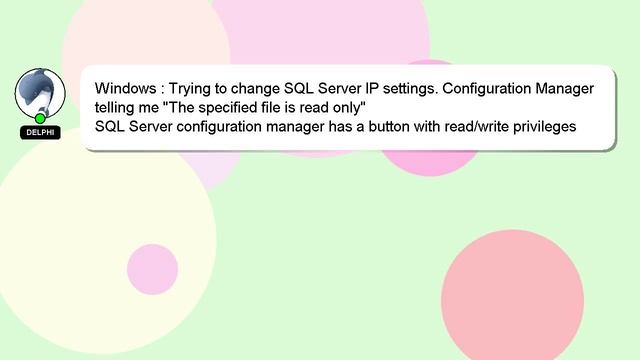 Windows : Trying to change SQL Server IP settings. Configuration Manager telling me "The specified смотреть онлайн