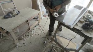 Запил плитки (заусовка) под 45°керамогранит 60 x 120 см - Болгаркой ! Это сможет каждый !